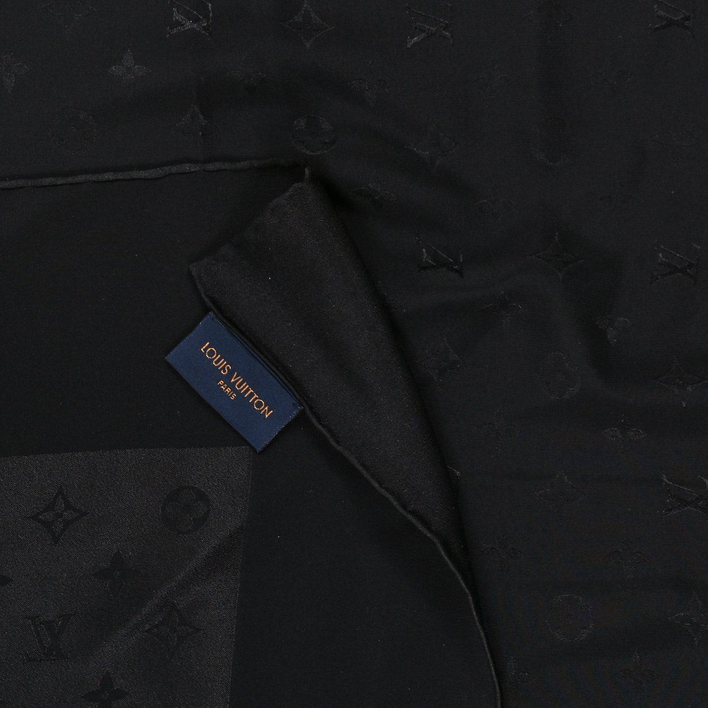 Silk Monogram Monaco Square Scarf Black