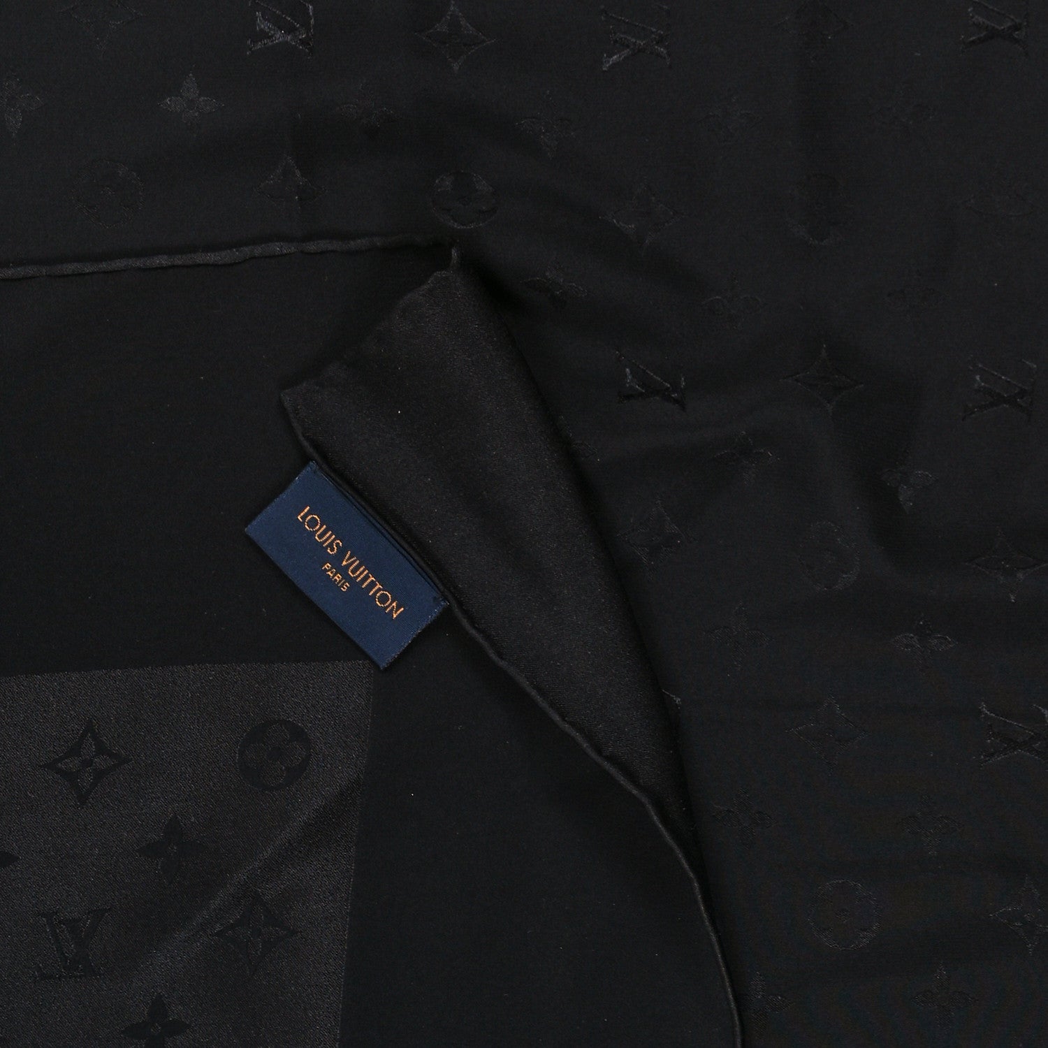 Louis Vuitton Silk Monogram Monaco Square Scarf Black 3 of 4