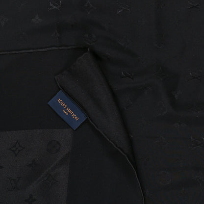 Louis Vuitton Silk Monogram Monaco Square Scarf Black 3 of 4
