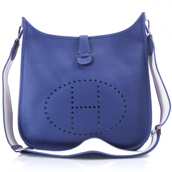 Taurillon Clemence Evelyn III GM Amazone Bleu Mykonos