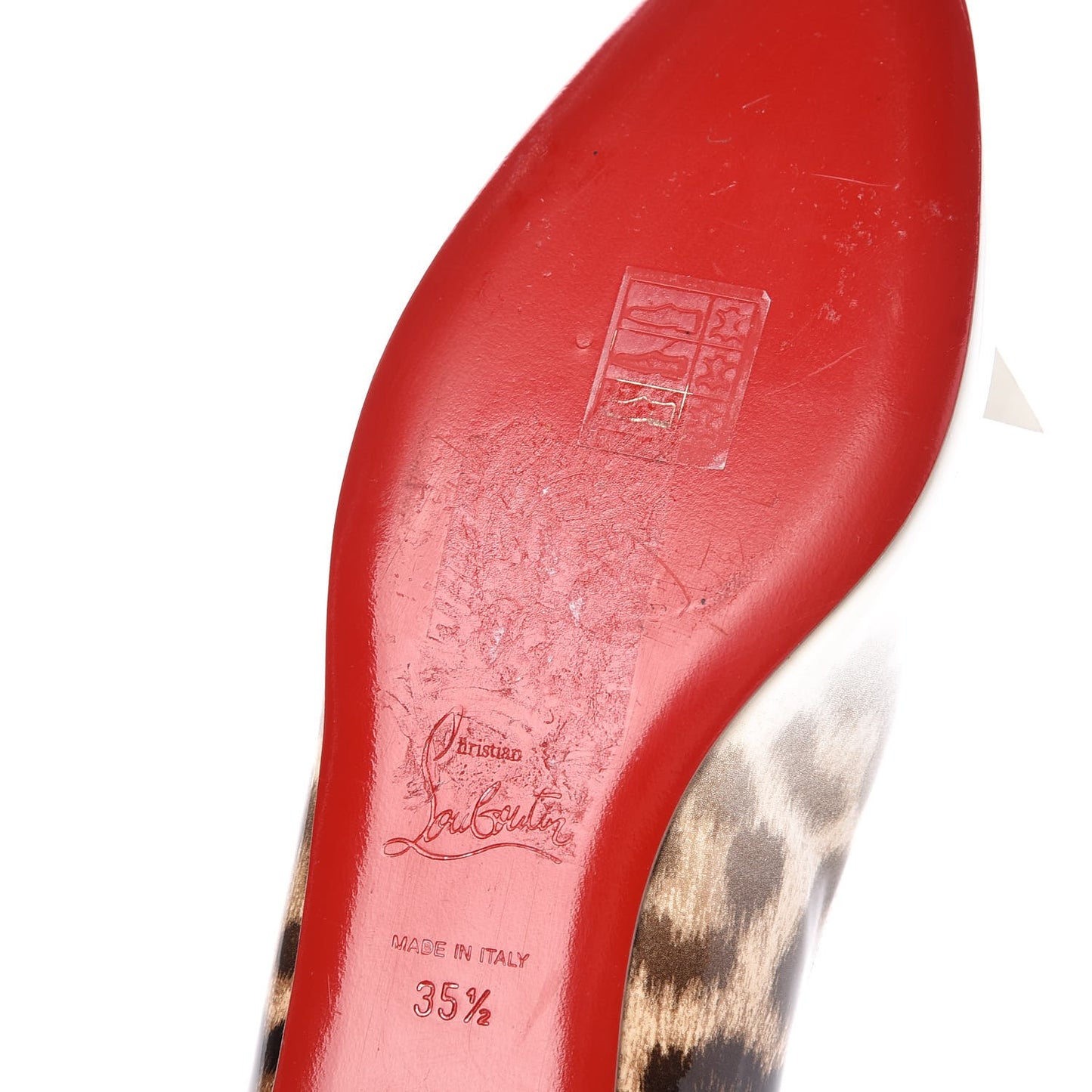Patent Specchio PVC Leopard Print A6 Flats 35.5 Gold