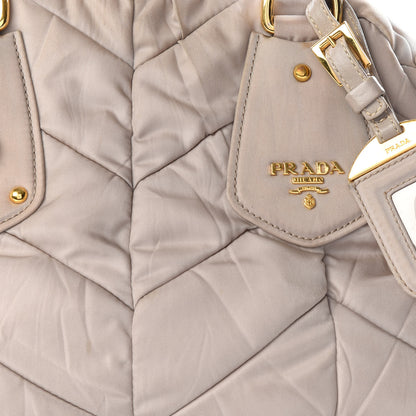 Prada Tessuto Nylon Chevron Quilted Dome Satchel Alluminio 11 of 14