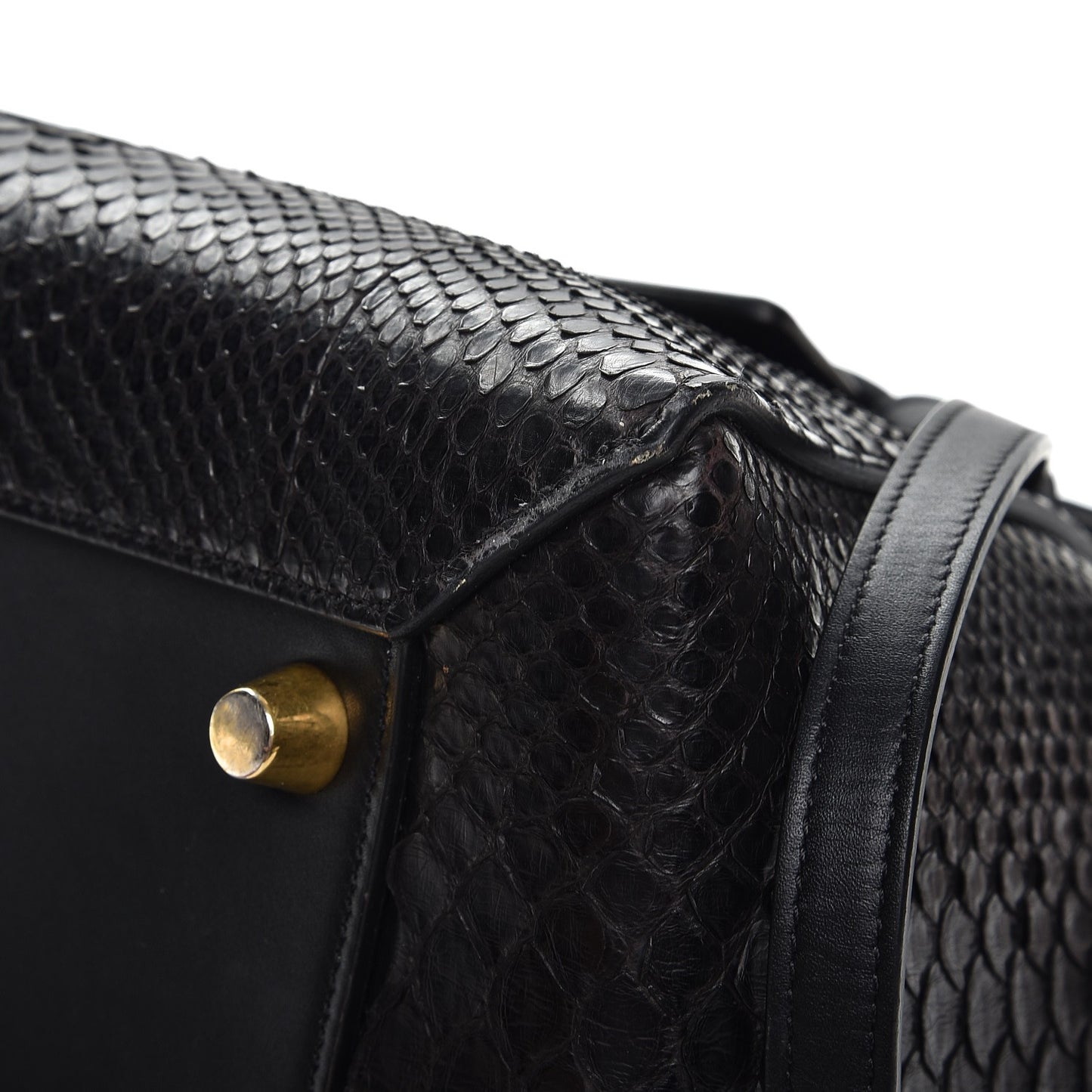 Python Calfskin Mini Belt Bag Black