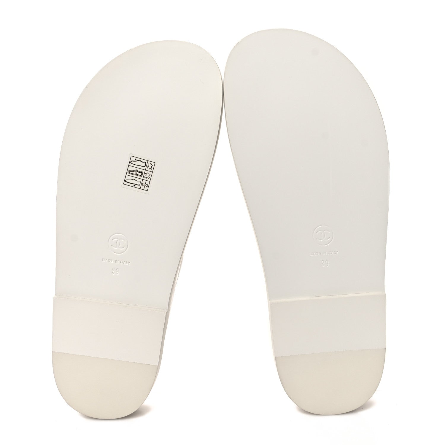 Chanel Lambskin Quilted Velcro Dad Chain CC Slide Sandals 39 White 5 of 9