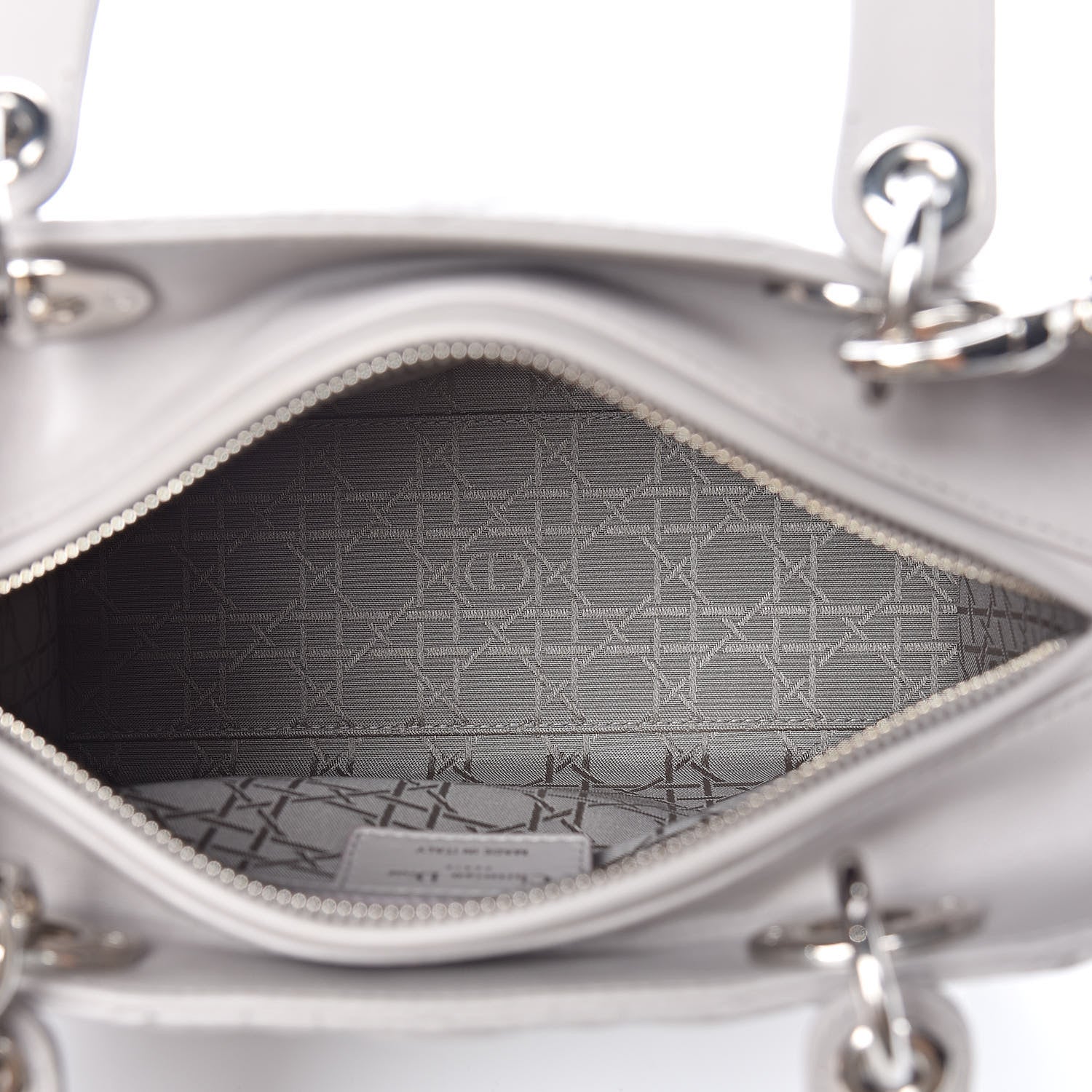 Christian Dior Lambskin Cannage Medium Lady Dior Grey 5 of 13