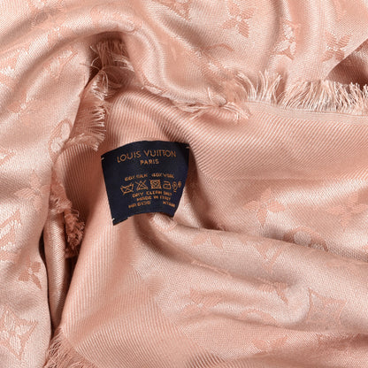 Louis Vuitton Silk Wool Monogram Shawl Rose 4 of 4