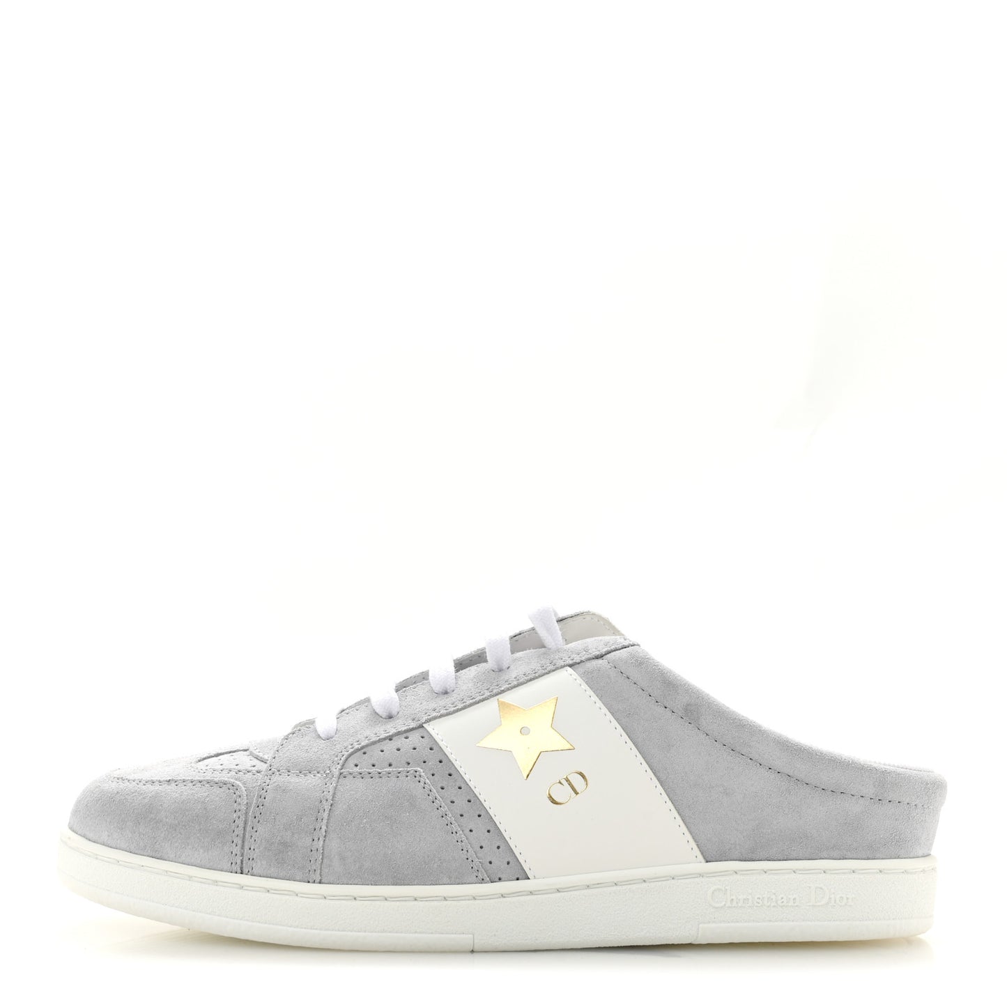 Calfskin Suede Dior Star Low Top Sneaker Mules 38.5 Azure Pale