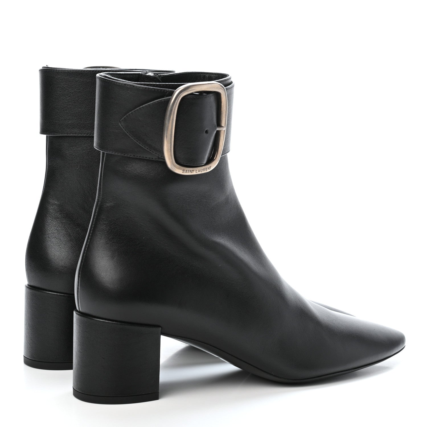Saint Laurent Calfskin Joplin Buckle Booties 39.5 Black 3 of 4