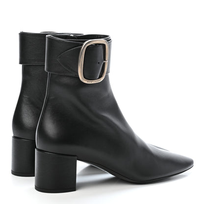 Saint Laurent Calfskin Joplin Buckle Booties 39.5 Black 3 of 4