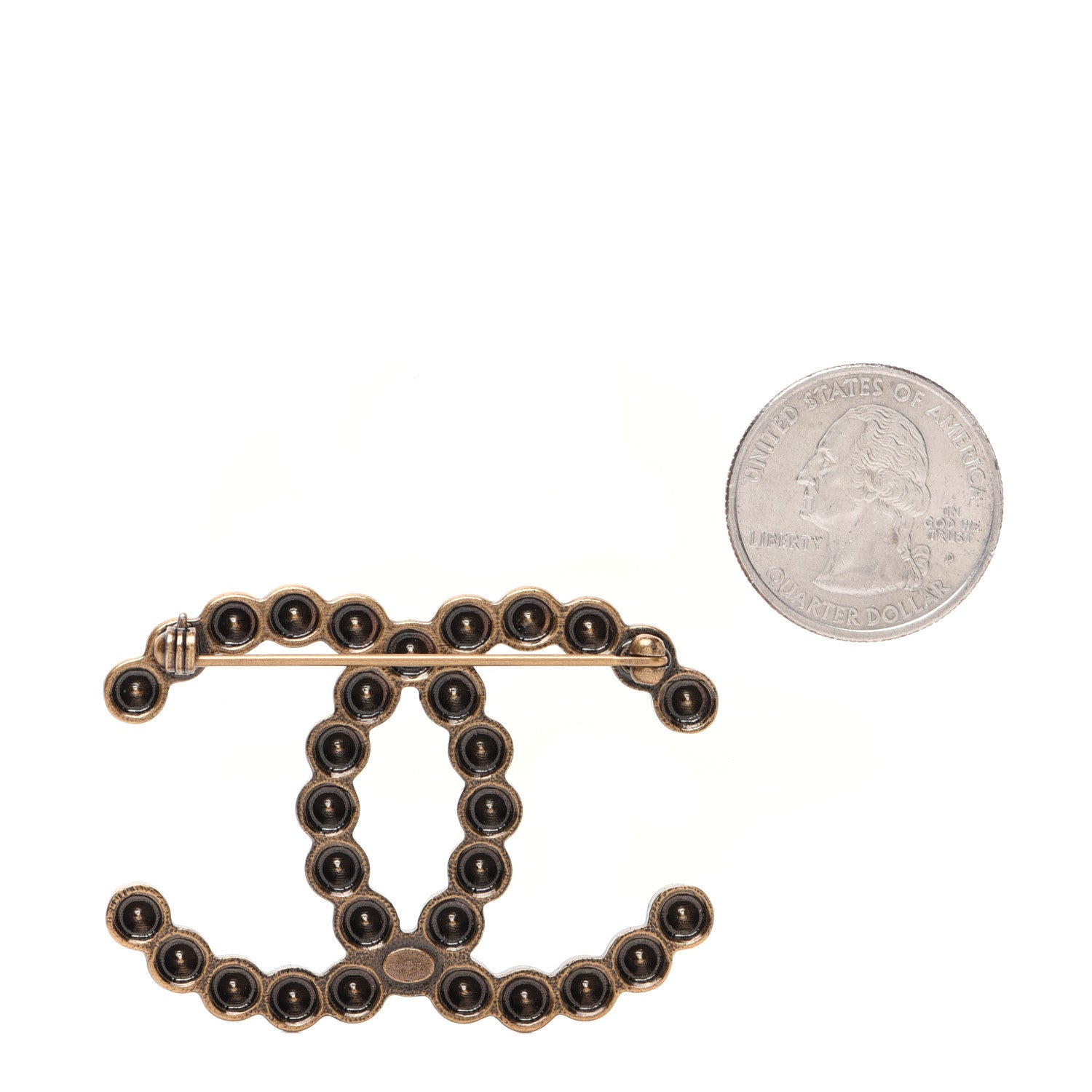 Chanel Metal Crystal City of Lights CC Brooch Gold 2 of 6