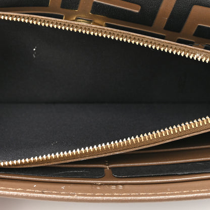 Fendi Vitello Soft F is Fendi Bi-Color FF 1974 Embossed Continental Envelope Wallet Maya Black 7 of 16