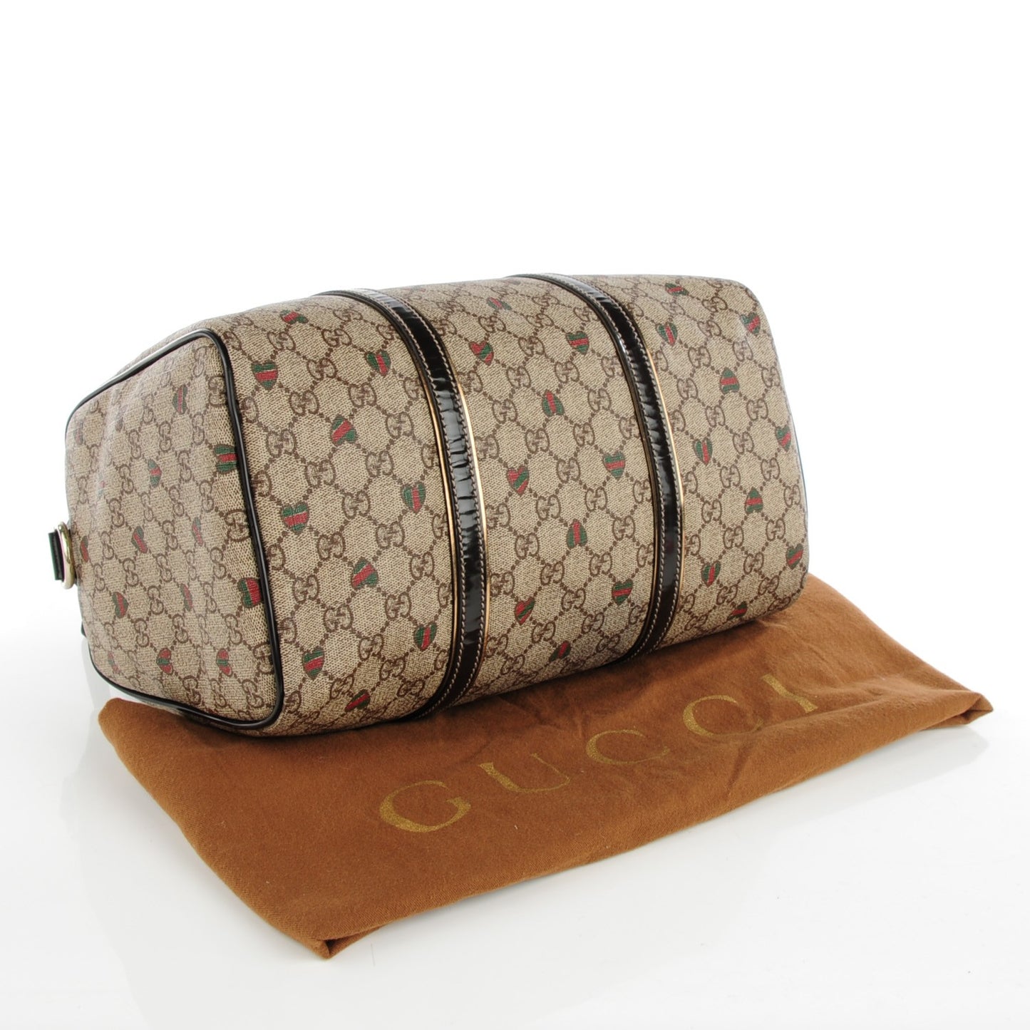 GG Plus Monogram Hearts Medium Joy Boston Dark Brown