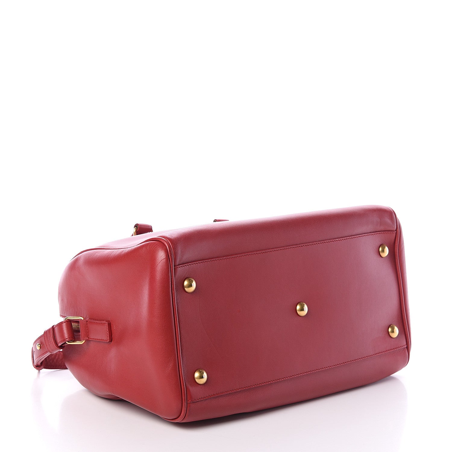Saint Laurent Calfskin Classic Duffle 6 Red 3 of 7