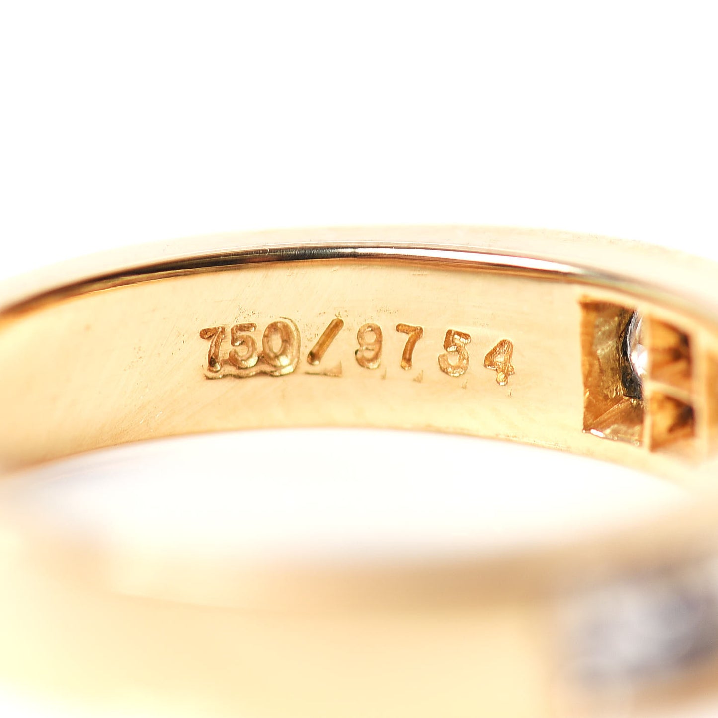 18K Yellow Gold Diamond Blue Sapphire 4mm Band Ring 49 5