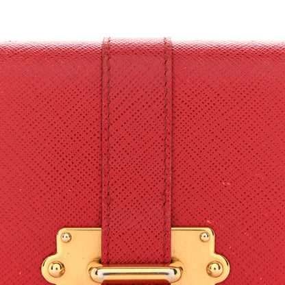 Prada Saffiano Cahier Compact Flap Wallet Fuoco 8 of 10
