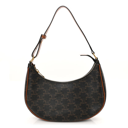 Celine Triomphe Canvas Calfskin Ava Shoulder Bag Tan 1 of 10