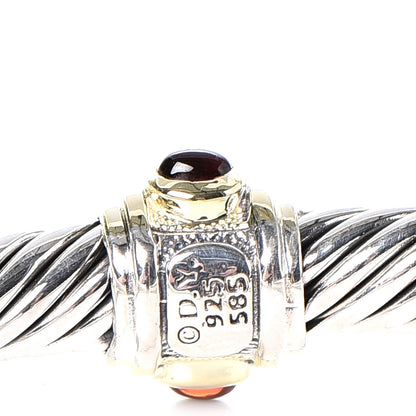 David Yurman Sterling Silver 14K Gold Garnet Pink Tourmaline 5mm Cable Renaissance Bracelet 4 of 5