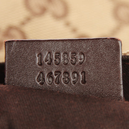 Gucci Monogram Medium Double Buckle Flap Messenger Bag Beige Dark Brown 7 of 14