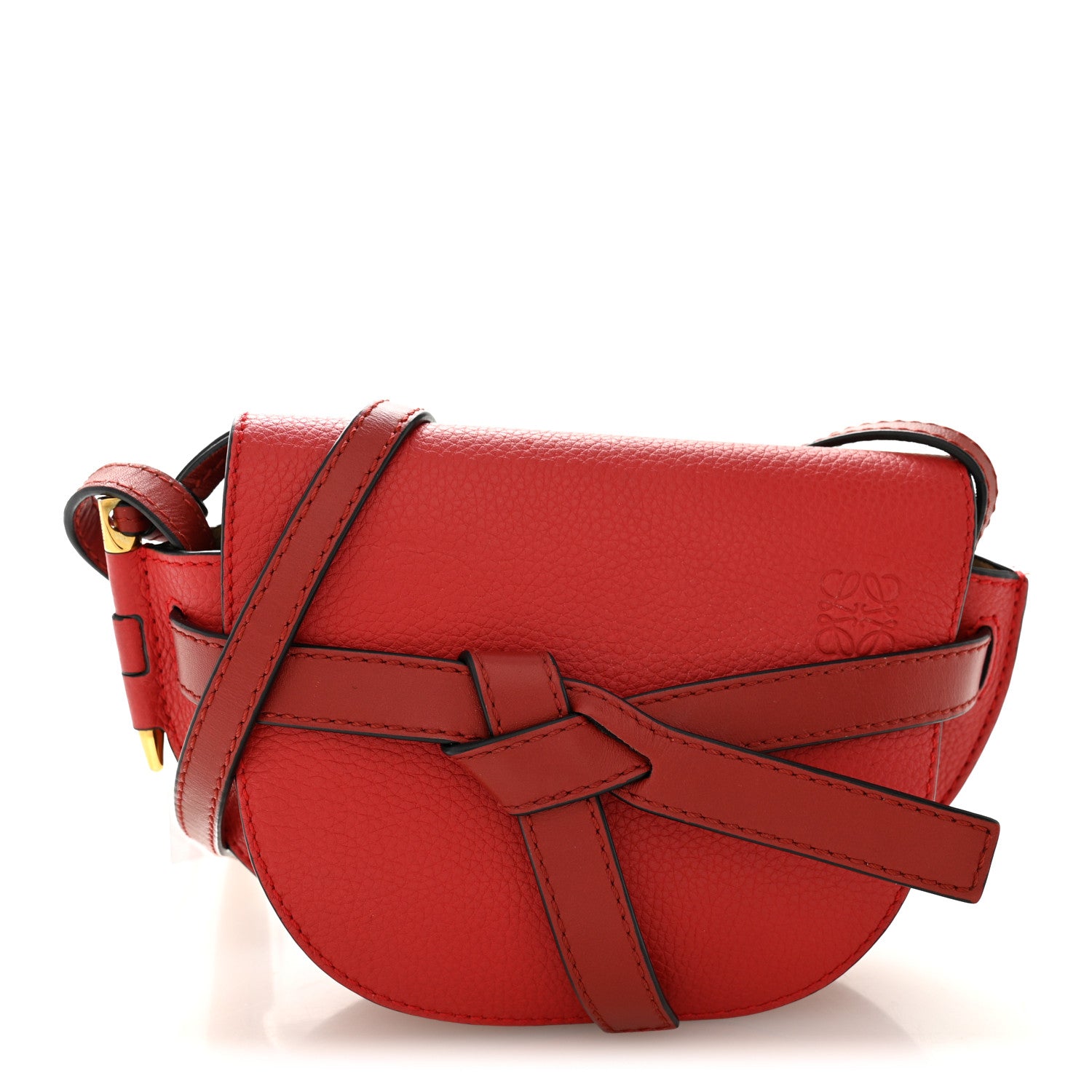 Loewe Grained Calfskin Mini Gate Crossbody Bag Scarlet Burnt Red 1 of 10