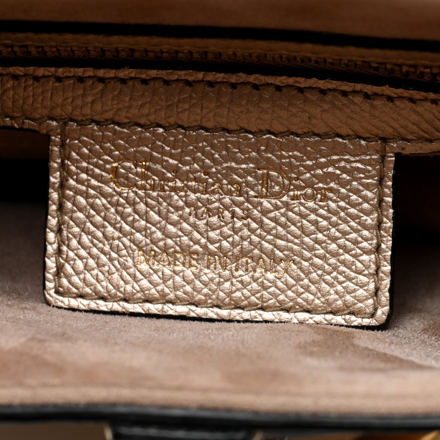 Christian Dior Metallic Grained Calfskin Saddle Bag Gold 6 of 12