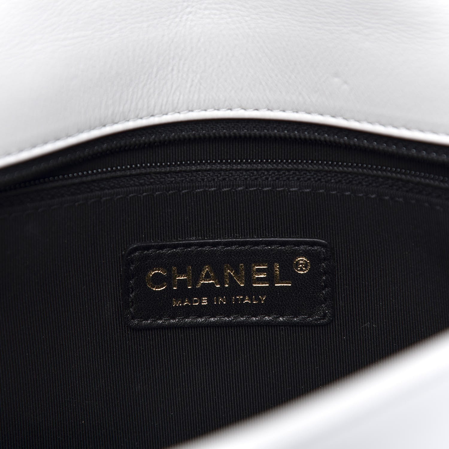 Chanel Calfskin Quilted Medium Graphic Flap Black White 8 of 12