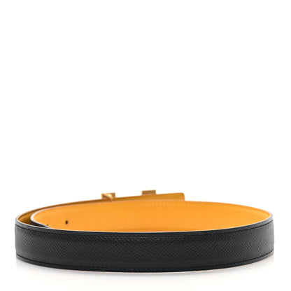 Hermes Courchevel 24mm Mini Constance H Belt 65 Jaune Bleu Marine 2 of 6