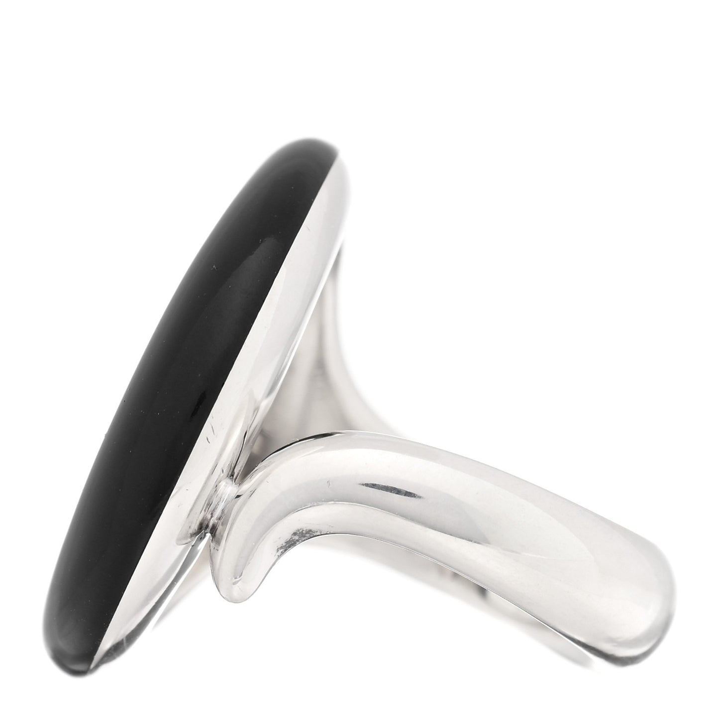 Sterling Silver Black Jade Elsa Peretti Sevillana Ring 49 5