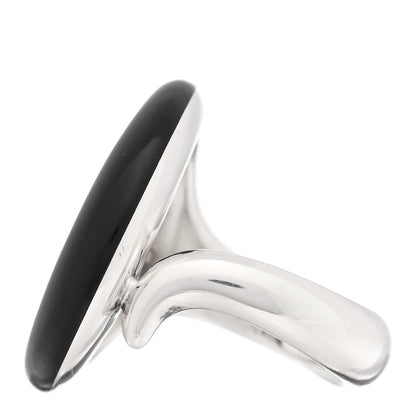 Tiffany Sterling Silver Black Jade Elsa Peretti Sevillana Ring 49 5 3 of 6