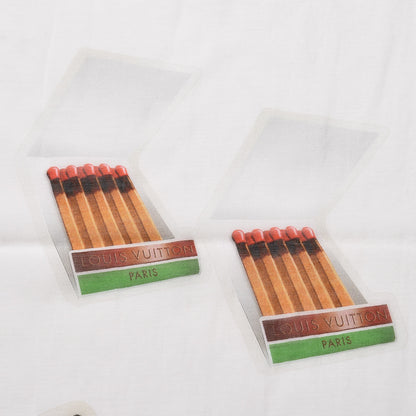 Louis Vuitton Cotton Silk Stickers Animation Stole White 5 of 7