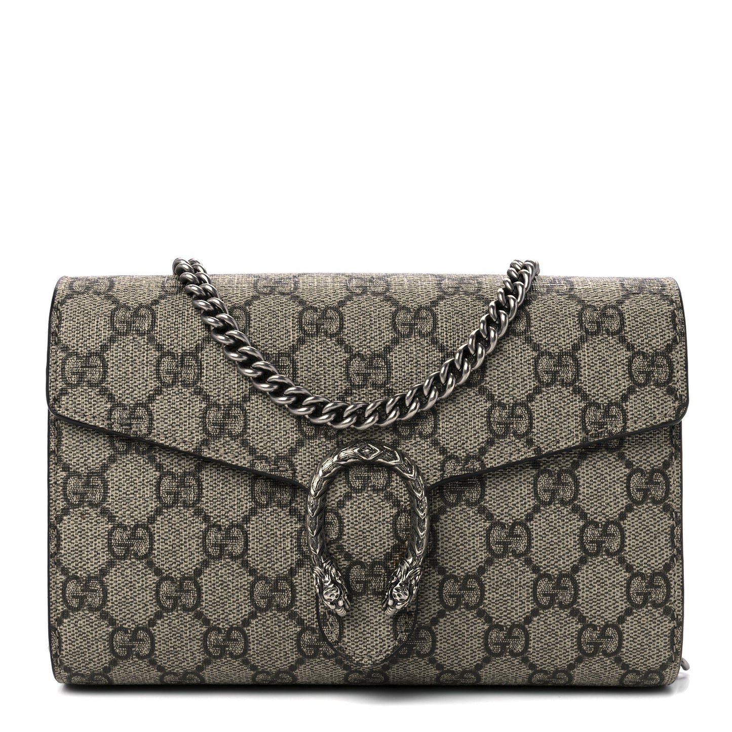 GG Supreme Monogram Mini Dionysus Chain Wallet Beige Taupe