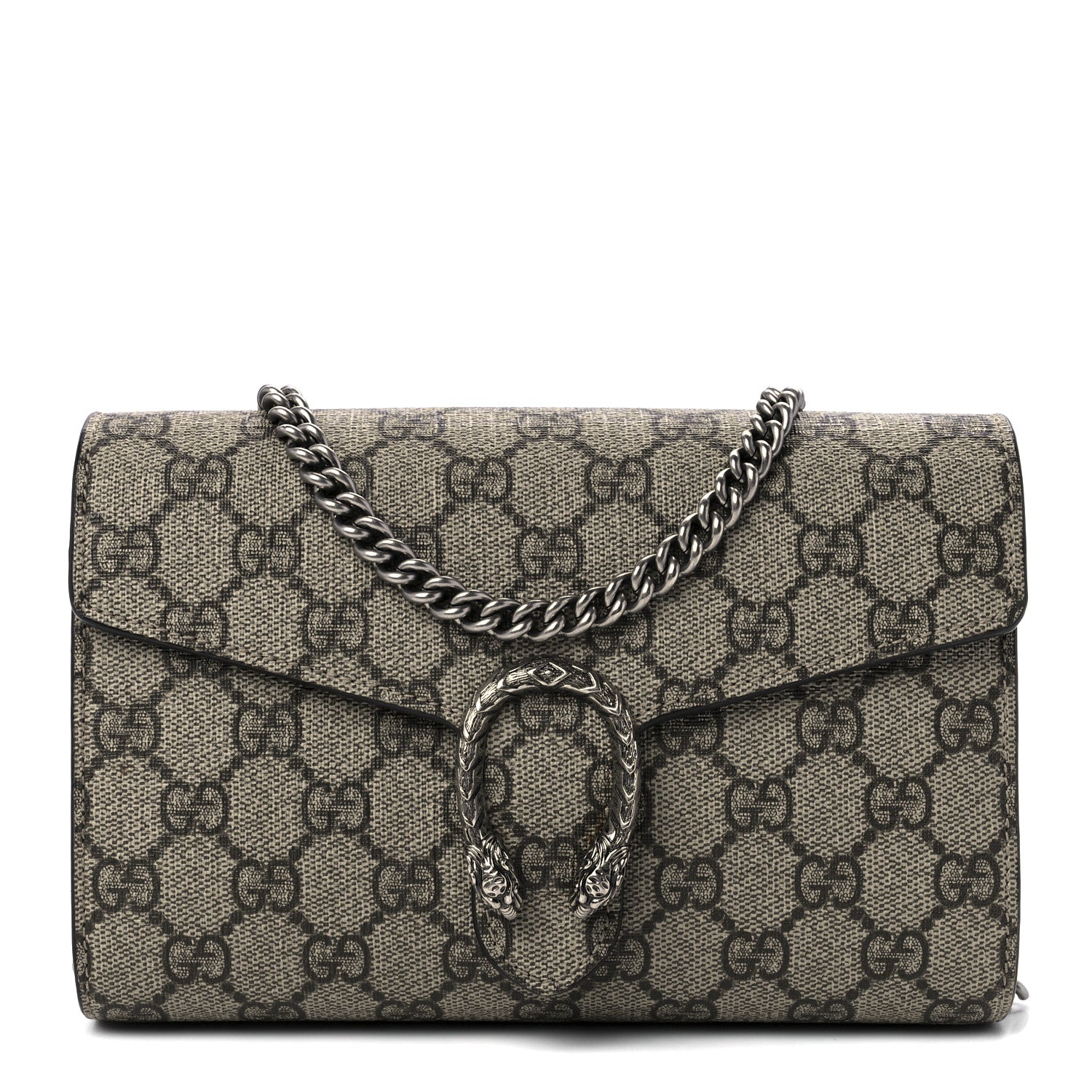 Gucci GG Supreme Monogram Mini Dionysus Chain Wallet Beige Taupe 1 of 14