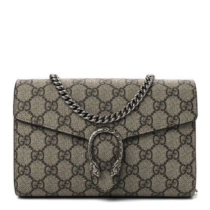 Gucci GG Supreme Monogram Mini Dionysus Chain Wallet Beige Taupe 1 of 14
