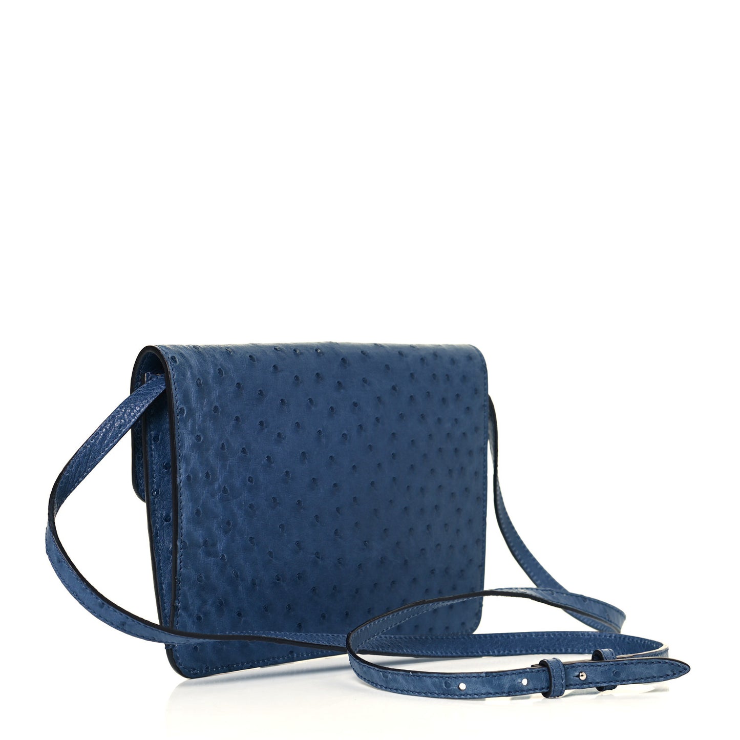 Ostrich Jackie Convertible Shoulder Bag Blue