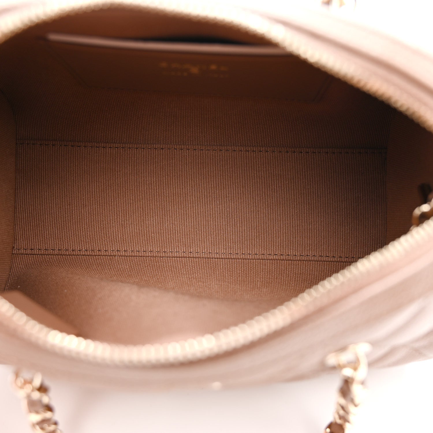 Chanel Caviar Quilted Barrel Clutch With Chain Brown 5 of 11