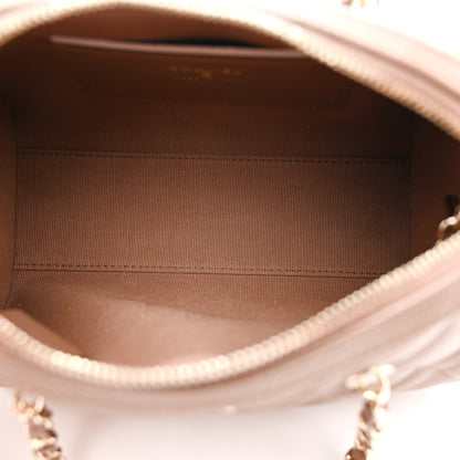 Chanel Caviar Quilted Barrel Clutch With Chain Brown 5 of 11