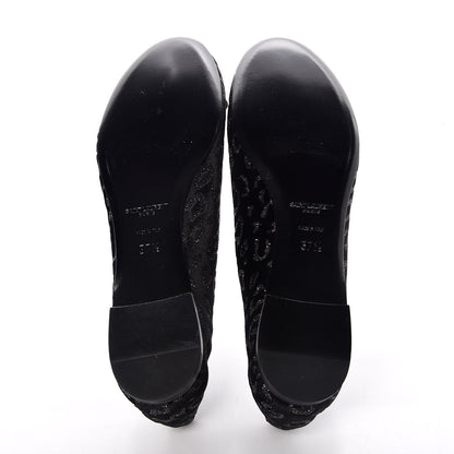 Saint Laurent Velvet Leo Dance 05 Ballet Class Flats 37.5 Black 5 of 7