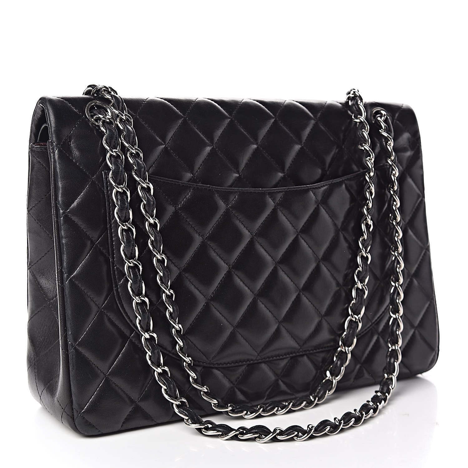 Chanel Lambskin Quilted Maxi Double Flap Black 3 of 14