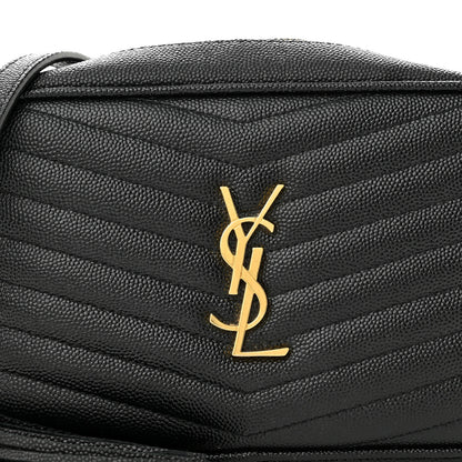 Saint Laurent Grain De Poudre Matelasse Monogram Mini Lou Camera Bag Black 8 of 11