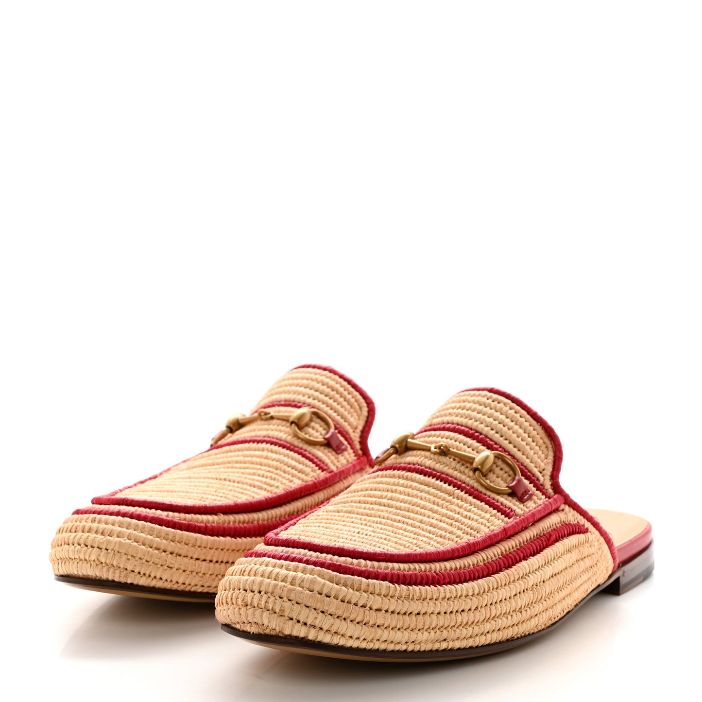 Raffia Mens Princetown Slippers 12 Naturale Sand Storm Red