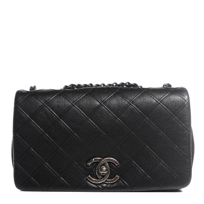 Chanel Calfskin Diamond Embossed New Chic Flap Black 1 of 9