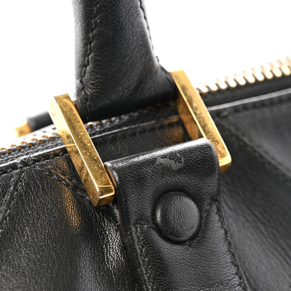 Chanel Calfskin Stitched Duffle Travel Bag Black 14 of 15