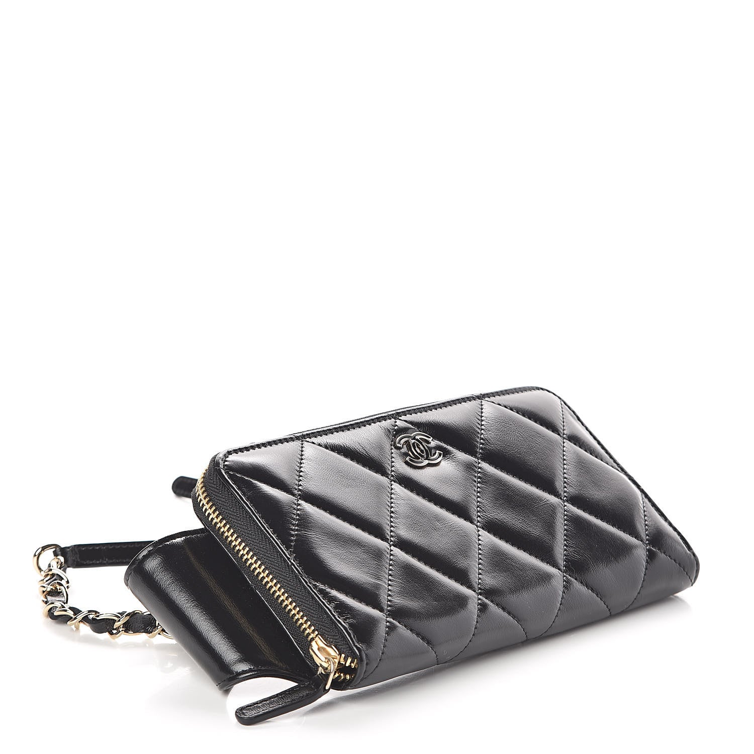 Chanel Glazed Lambskin Quilted Waist Bag Black 4 of 10