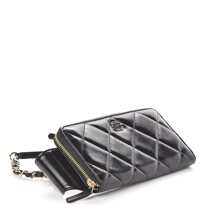 Chanel Glazed Lambskin Quilted Waist Bag Black 4 of 10