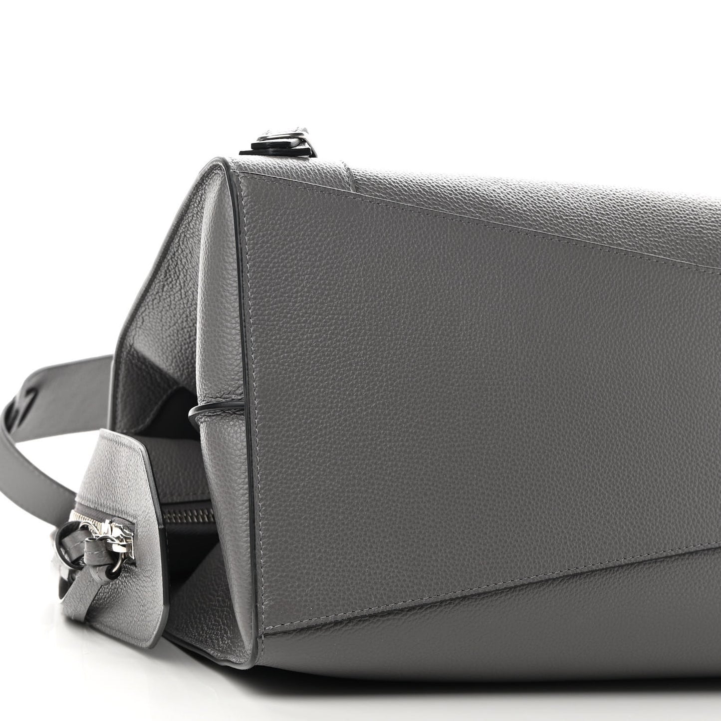 Grained Calfskin Neo Classic Silver Hardware Medium City Dark Grey