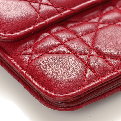 Christian Dior DIOR Lambskin Cannage Dioraddict Wristlet Clutch Red 9 of 10