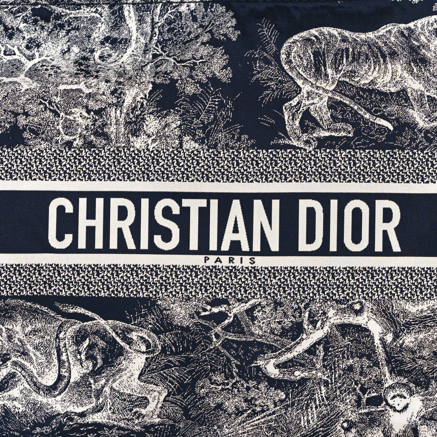 Christian Dior Embroidered Toile De Jouy Diortravel Zipped Pouch Blue 8 of 10