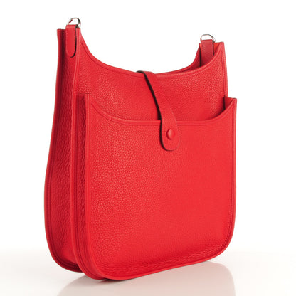 Hermes Taurillon Clemence Evelyne III GM Rouge Casaque 5 of 11