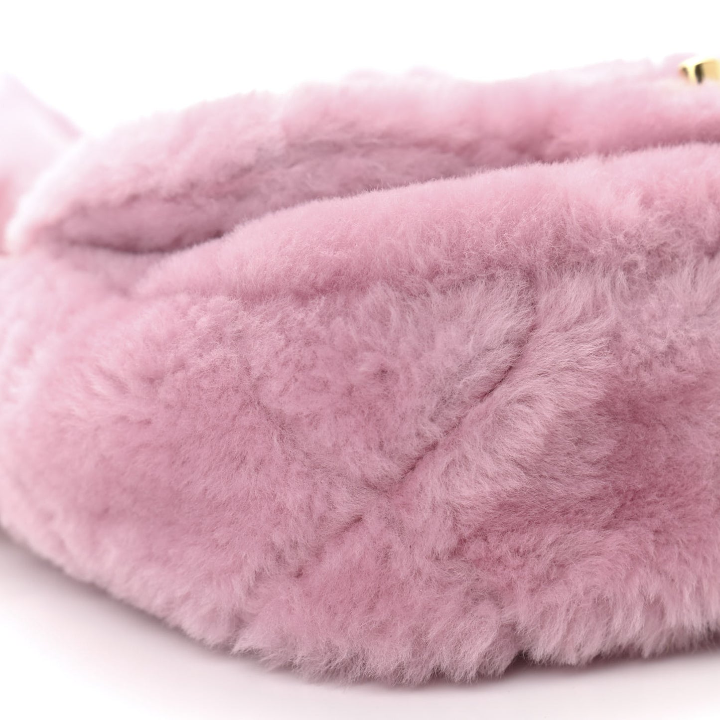 Shearling Lambskin Quilted Flap Pink