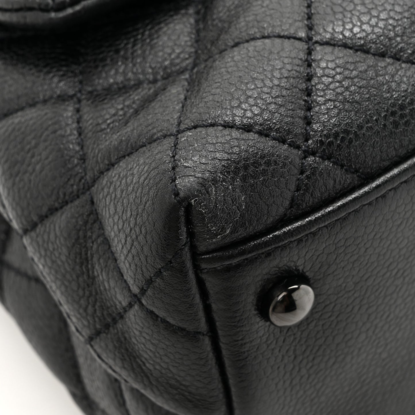 Caviar Quilted Small Coco Handle Flap So Black