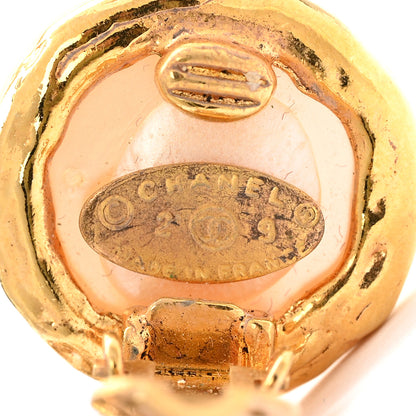 Chanel Pearl Crystal CC Drop Clip On Earrings Gold 4 of 8